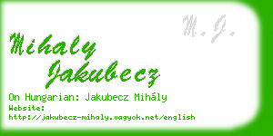 mihaly jakubecz business card